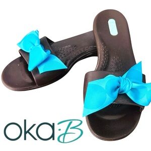 Okabashi Oka-B Women's Size Medium Madison Slide Sandals Changeable Ribbon